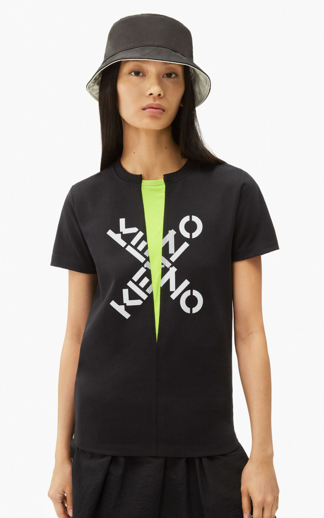 Kenzo Big X Sport T Shirt Black For Womens 1530TJUFI